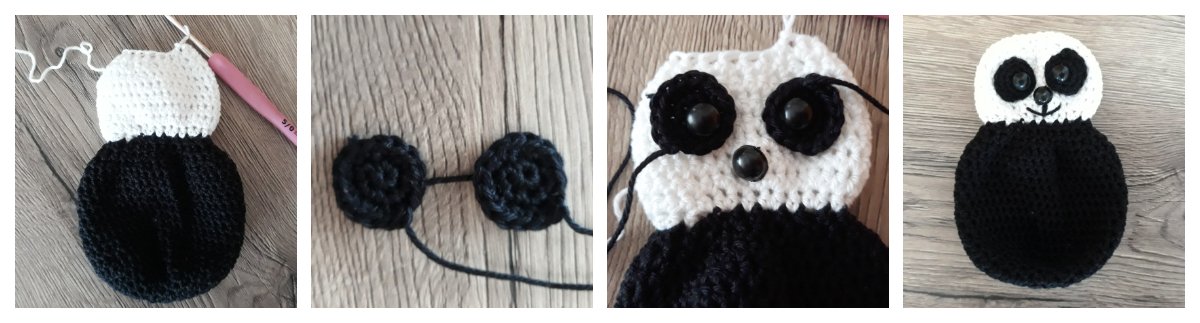 Blog-Inhaltsbild für 'Mini- Schmusetuch Panda Paco, kostenlose Häkelanleitung'